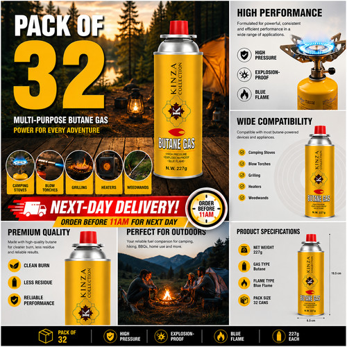 32x new butane gas - new, bottles