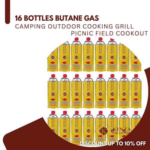 16x butane gas bottles - 16x,